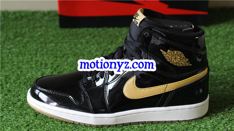 Authentic Air Jordan 1 Black Metallic Gold